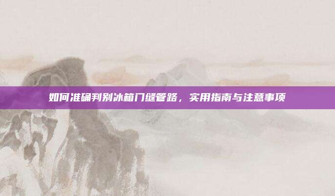 如何准确判别冰箱门缝管路，实用指南与注意事项