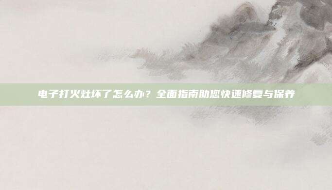 电子打火灶坏了怎么办？全面指南助您快速修复与保养