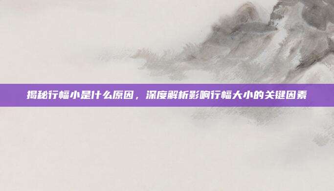 揭秘行幅小是什么原因，深度解析影响行幅大小的关键因素