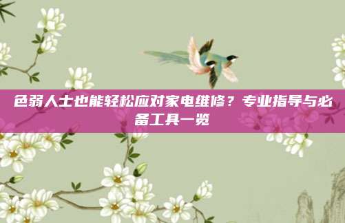 色弱人士也能轻松应对家电维修?专业指导与必备工具一览