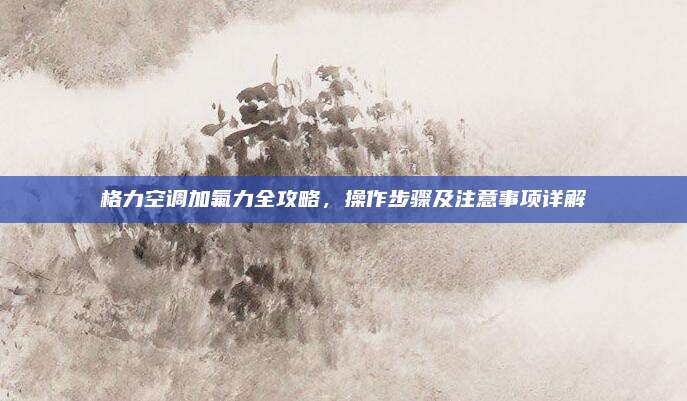 格力空调加氟力全攻略,操作步骤及注意事项详解
