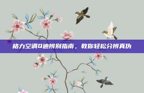 格力空调Q迪辨别指南，教你轻松分辨真伪