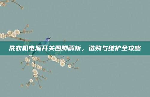 洗衣机电源开关四脚解析，选购与维护全攻略