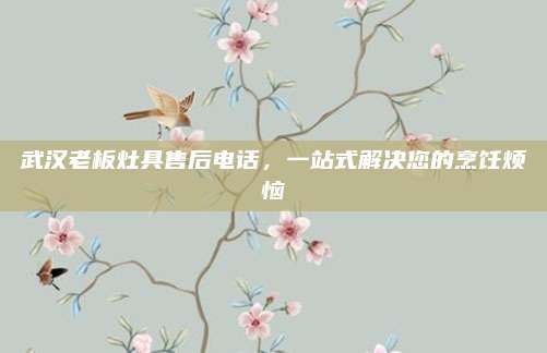 武汉老板灶具售后电话，一站式解决您的烹饪烦恼