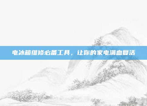 电冰箱维修必备工具,让你的家电满血复活