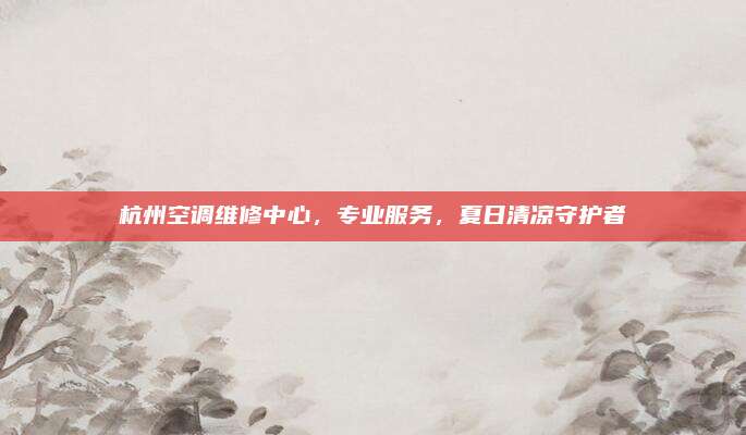 杭州空调维修中心,专业服务,夏日清凉守护者