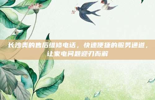 长沙美的售后维修电话,快速便捷的服务通道,让家电问题迎刃而解