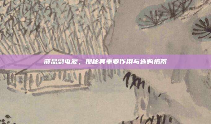 液晶副电源，揭秘其重要作用与选购指南