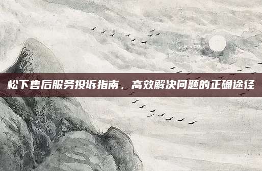 松下售后服务投诉指南，高效解决问题的正确途径