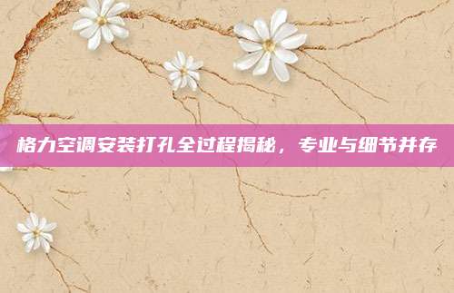 格力空调安装打孔全过程揭秘,专业与细节并存