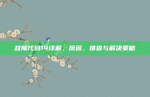 故障代码14详解，原因、排查与解决策略