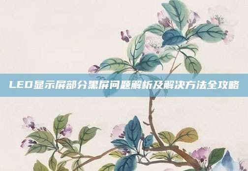 LED显示屏部分黑屏问题解析及解决方法全攻略