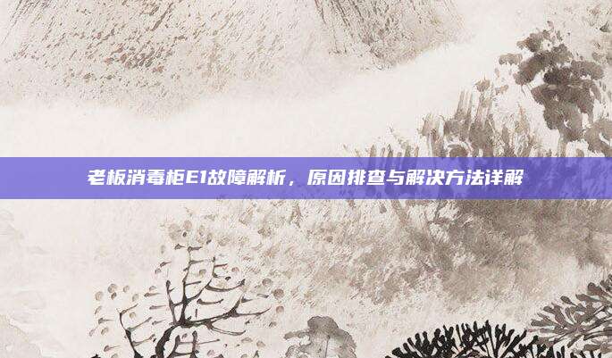 老板消毒柜E1故障解析，原因排查与解决方法详解