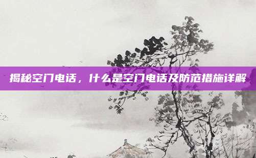 揭秘空门电话,什么是空门电话及防范措施详解