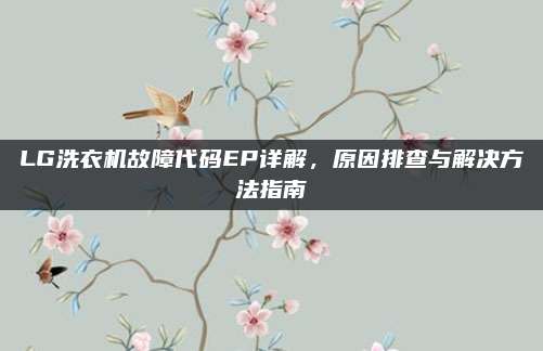 LG洗衣机故障代码EP详解，原因排查与解决方法指南