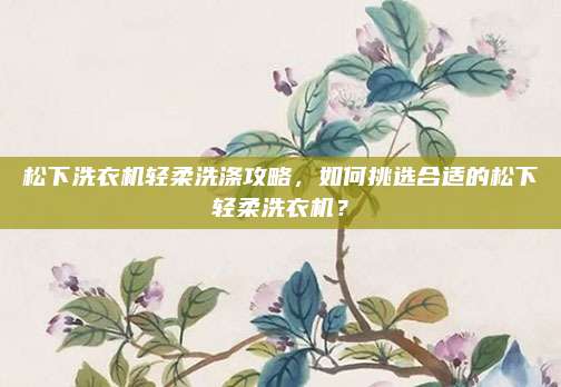 松下洗衣机轻柔洗涤攻略，如何挑选合适的松下轻柔洗衣机？