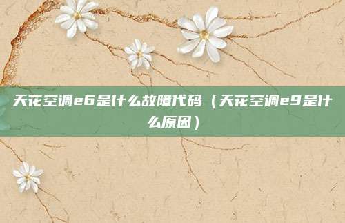 天花空调e6是什么故障代码(天花空调e9是什么原因)
