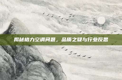 揭秘格力空调问题，品质之疑与行业反思