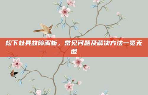 松下灶具故障解析,常见问题及解决方法一览无遗