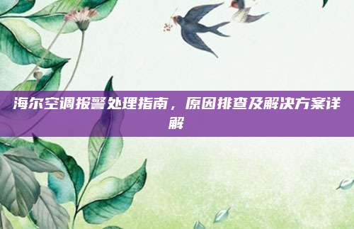 海尔空调报警处理指南，原因排查及解决方案详解