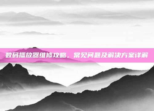 数码播放器维修攻略，常见问题及解决方案详解