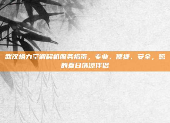 武汉格力空调移机服务指南，专业、便捷、安全，您的夏日清凉伴侣