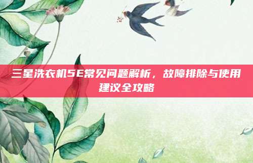 三星洗衣机5E常见问题解析，故障排除与使用建议全攻略