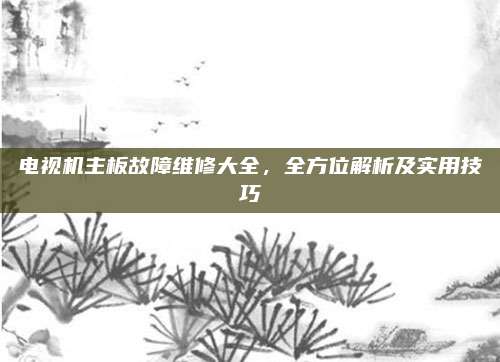 电视机主板故障维修大全，全方位解析及实用技巧