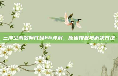 三洋空调故障代码E6详解，原因排查与解决方法