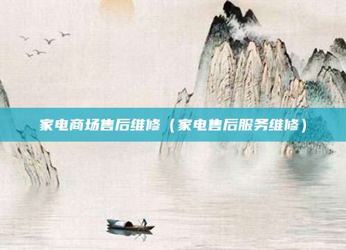 家电商场售后维修(家电售后服务维修)