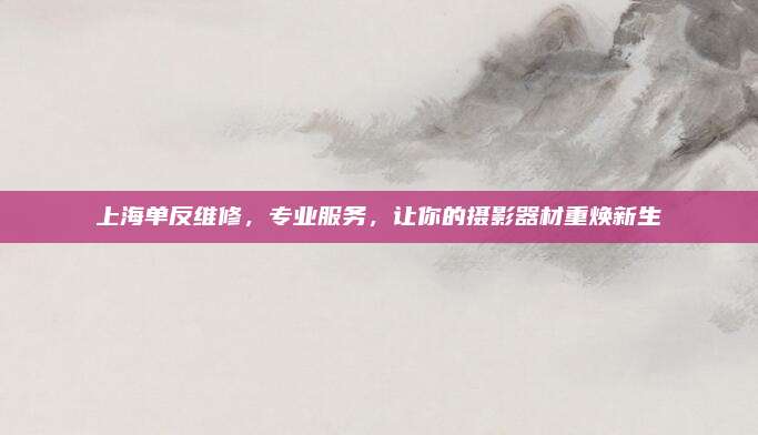 上海单反维修，专业服务，让你的摄影器材重焕新生