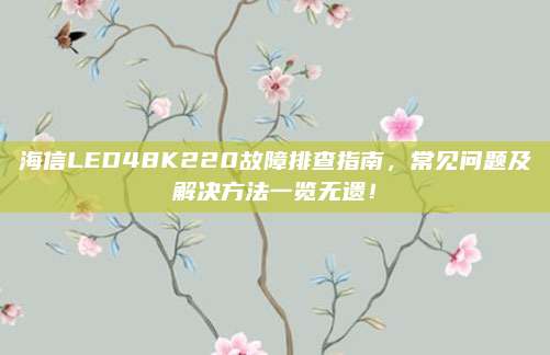 海信LED48K220故障排查指南，常见问题及解决方法一览无遗！