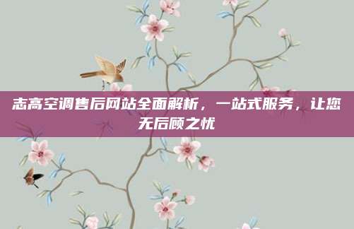 志高空调售后网站全面解析，一站式服务，让您无后顾之忧