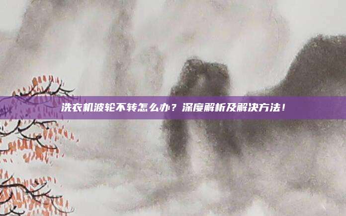 洗衣机波轮不转怎么办？深度解析及解决方法！