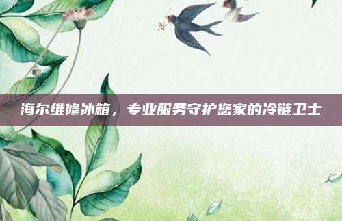海尔维修冰箱,专业服务守护您家的冷链卫士