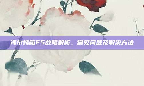 海尔烤箱E5故障解析，常见问题及解决方法