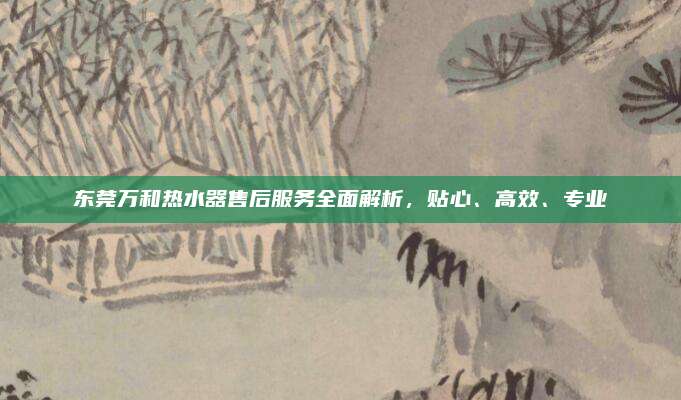 东莞万和热水器售后服务全面解析,贴心、高效、专业