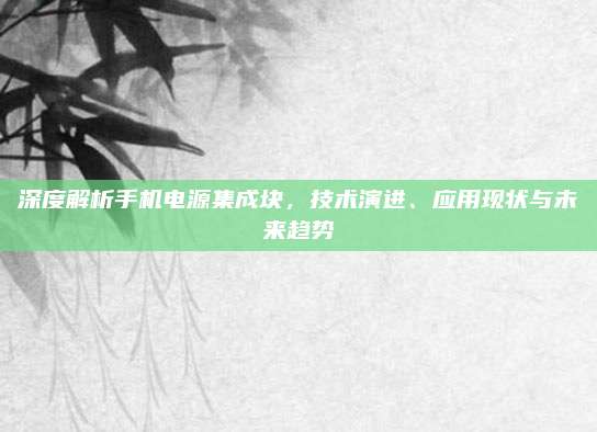 深度解析手机电源集成块，技术演进、应用现状与未来趋势