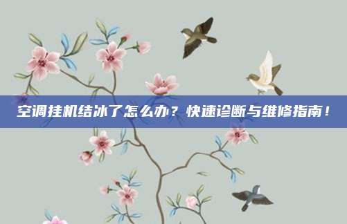 空调挂机结冰了怎么办？快速诊断与维修指南！