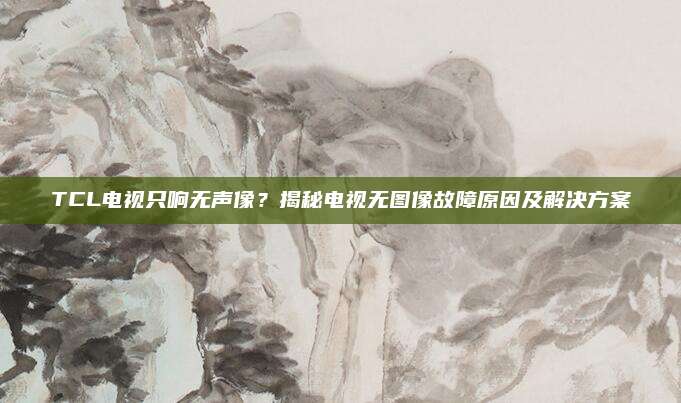TCL电视只响无声像？揭秘电视无图像故障原因及解决方案