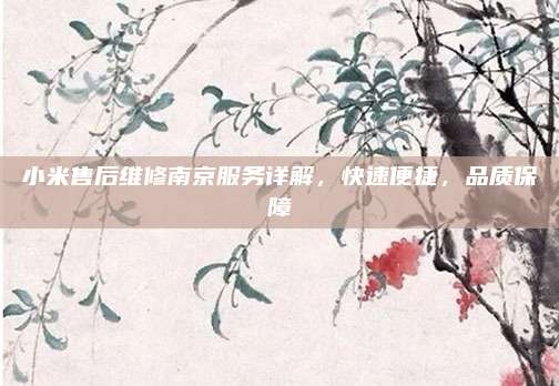 小米售后维修南京服务详解,快速便捷,品质保障