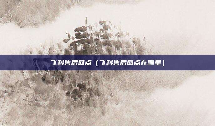 飞科售后网点（飞科售后网点在哪里）