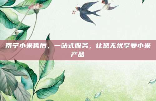 南宁小米售后，一站式服务，让您无忧享受小米产品