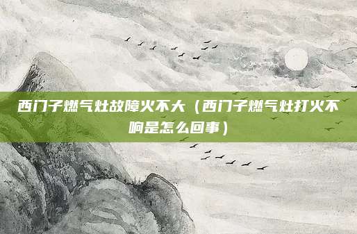 西门子燃气灶故障火不大（西门子燃气灶打火不响是怎么回事）