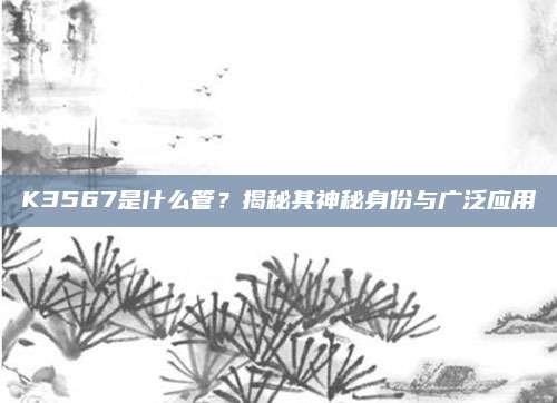 K3567是什么管？揭秘其神秘身份与广泛应用