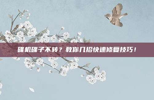 碟机碟子不转？教你几招快速修复技巧！