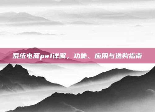 系统电源pw1详解，功能、应用与选购指南