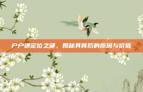 户户通定位之谜,揭秘其背后的原因与价值