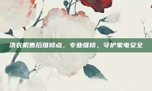 洗衣机售后维修点,专业维修,守护家电安全