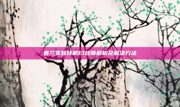 春兰变频挂机E1故障解析及解决方法